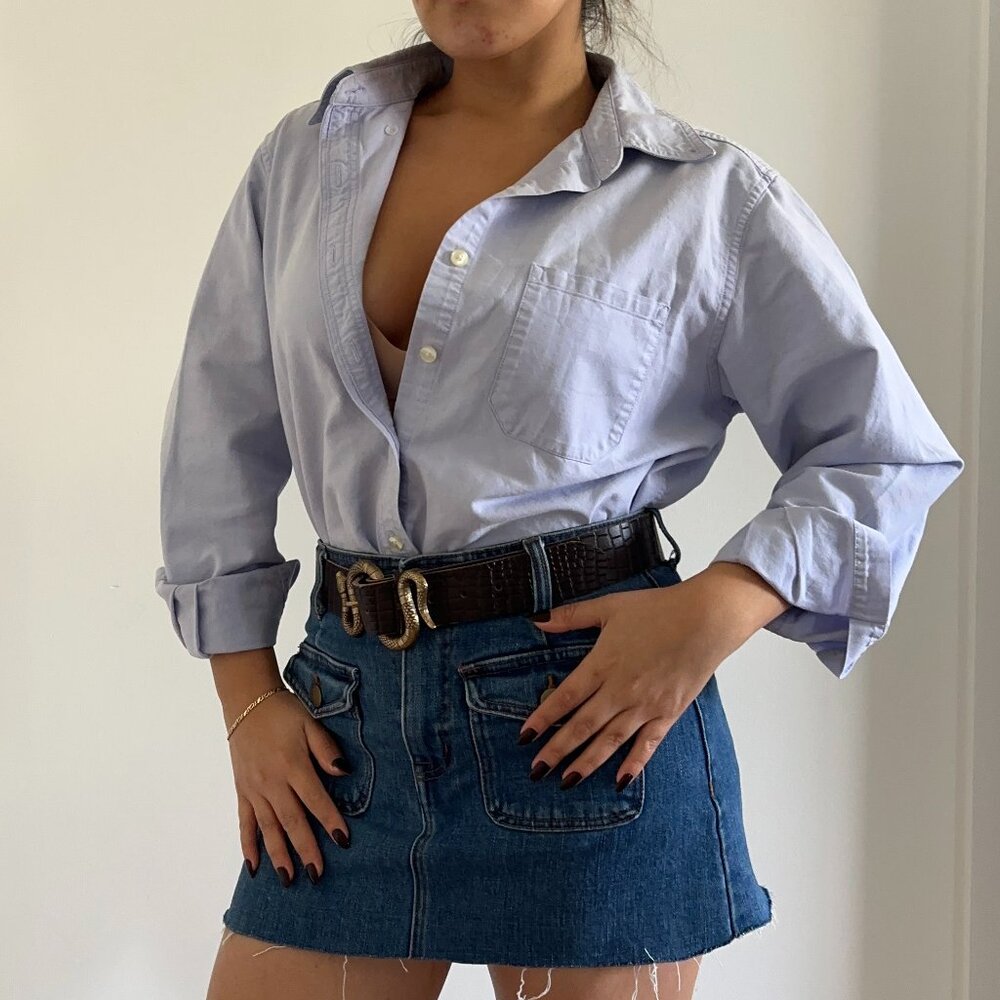 L.L Bean Blue Long Sleeve Button Down Shirt